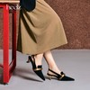 heelz设计师手工鞋履 ｜金条Sling-back羊翻毛皮积木跟鞋 4.5公分 商品缩略图1