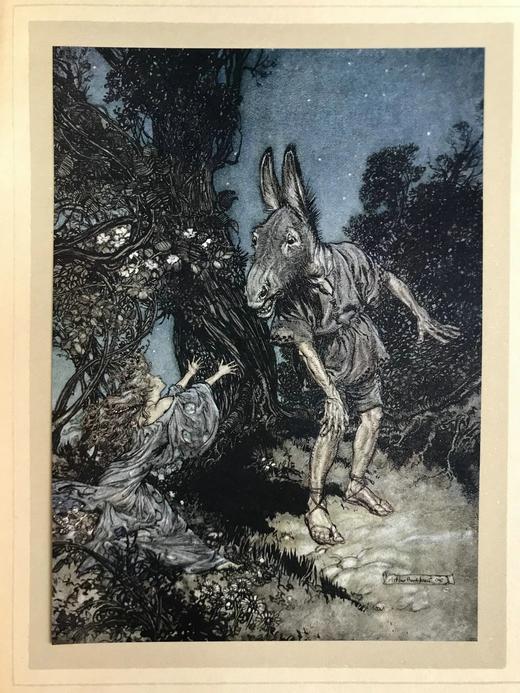 鬼才拉克姆40幅彩色手工贴图！1908年首版 莎士比亚《仲夏夜之梦》 漆布精装16开 商品图14