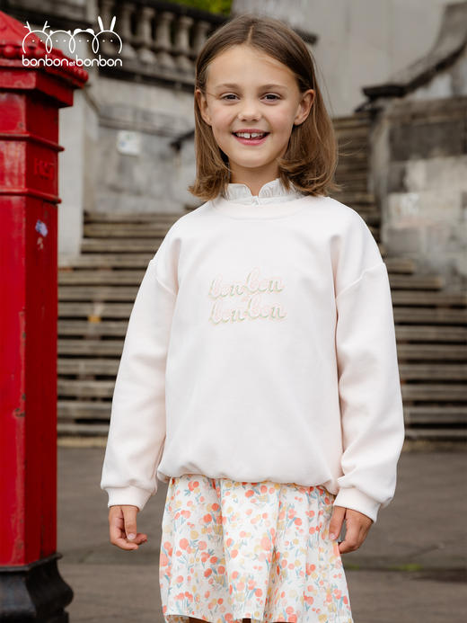 浅粉色刺绣卫衣 商品图2