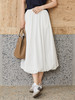 日系温柔风白色云朵半身裙 松紧腰宽松显瘦百搭中长款花苞伞裙 商品缩略图0