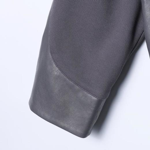 24618SDSA男士秋冬新款痞帅男装韩版时尚针织拼皮拉链立领夹克外套百搭 商品图4