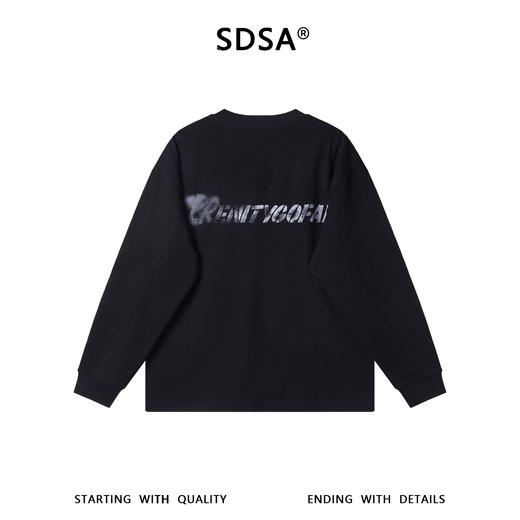 SDSA男士秋冬新款痞帅男装美式重磅撞色印花字母圆领长袖T恤百搭 商品图4