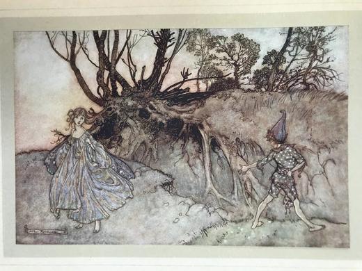 鬼才拉克姆40幅彩色手工贴图！1908年首版 莎士比亚《仲夏夜之梦》 漆布精装16开 商品图9