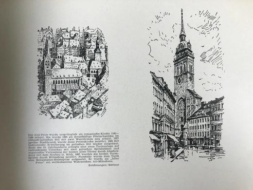 【德语】约20世纪中早期 欧洲城市建筑风光手稿画集 漆布精装大16开 商品图13