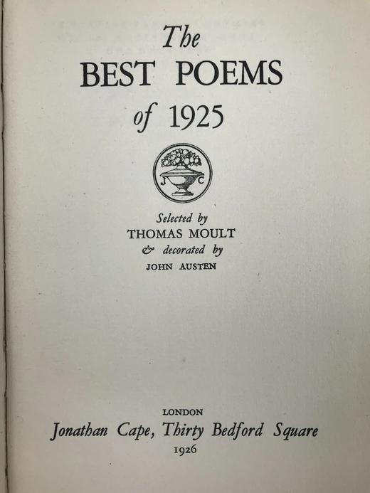 约翰·奥斯丁插图 1925年诗歌佳作选 布面精装32开 商品图2
