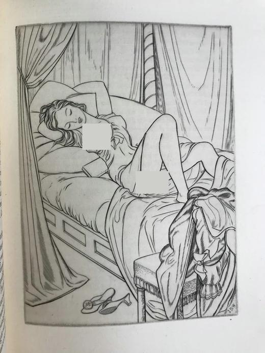 金鸡出版社限量500册！1938年 戈蒂埃《莫班小姐》 约翰·巴克兰·莱特8幅版画插图 皮脊精装16开 商品图10