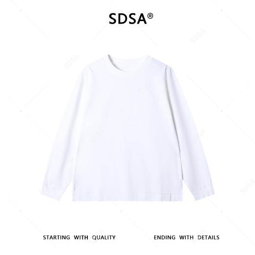 88191SDSA秋冬新款痞帅男装潮牌纯色拼接设计圆领长袖T恤百搭时尚上衣 商品图1