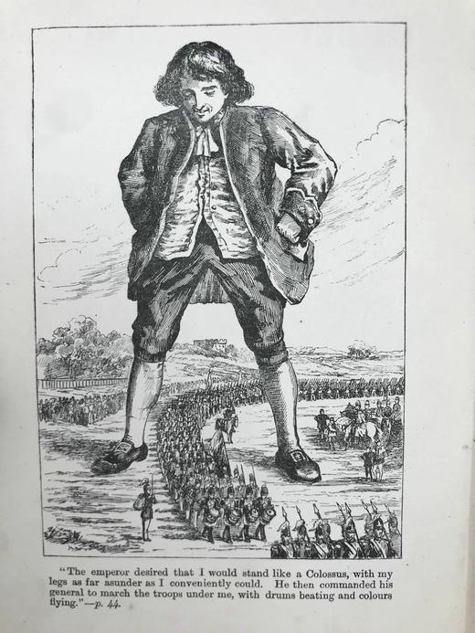 约19世纪后期 斯威夫特《格列佛游记》 1幅插图 漆布精装32开 商品图4