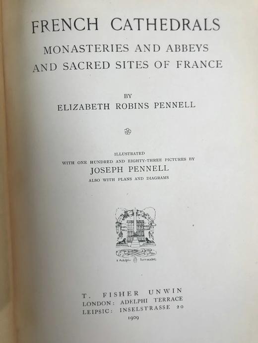 1909年 法国宗教建筑图集 183幅插图 漆布精装16开 商品图2