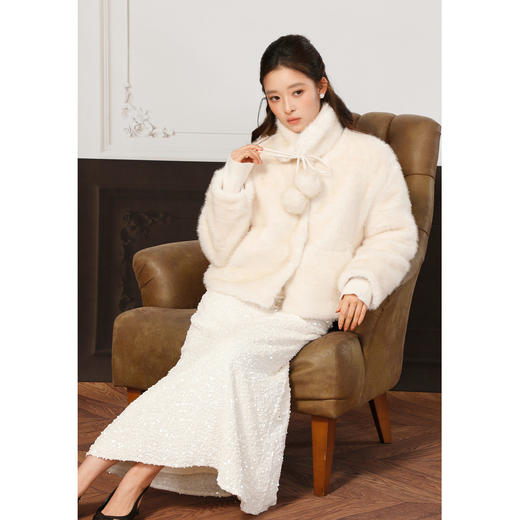 系带毛球可爱毛毛羽绒外套-纪念日百货门店同款168644168 商品图1