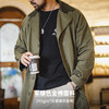 马登工装美式复古战壕风衣军绿色中长款翻领纯棉大衣外套男款春 商品缩略图3