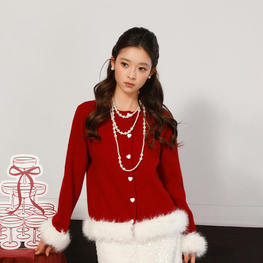 可拆卸绑带显瘦宽松温柔针织外套上衣-纪念日百货门店同款168899030 商品图0