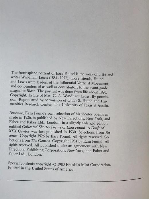 限量版！埃兹拉・庞德《诗章》 富兰克林图书馆豪华皮装本 商品图3