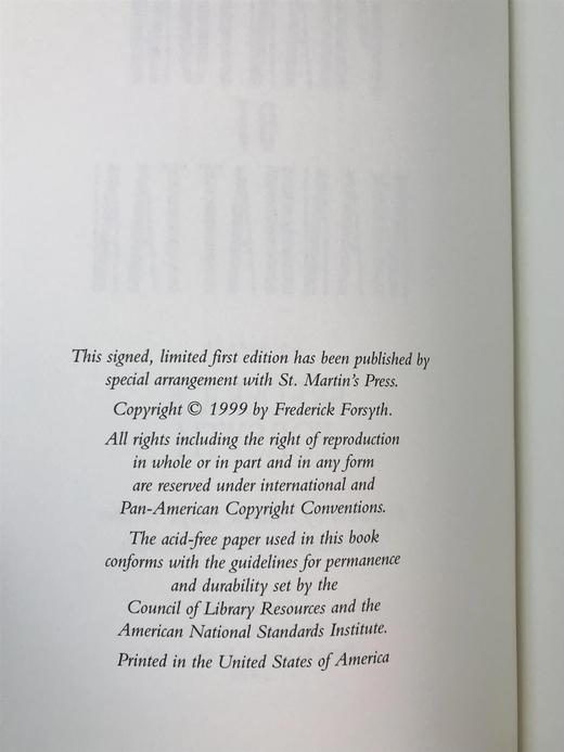 签名首版！弗雷德里克・福赛思《曼哈顿的幻影》 配插图 富兰克林图书馆豪华皮装本 商品图4