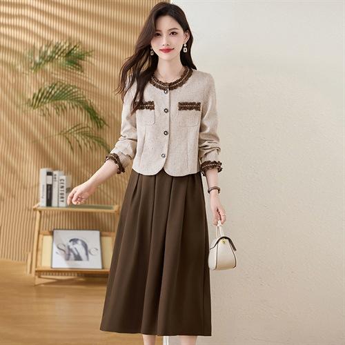 新款套装裙优雅小香风短款外套A字半身裙气质显瘦连衣裙XBL8512 商品图4