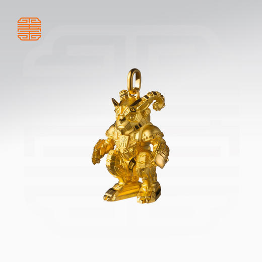 玺匠金铺《足金生肖机甲之羊》足金9999 吊坠项链生日礼物 商品图2