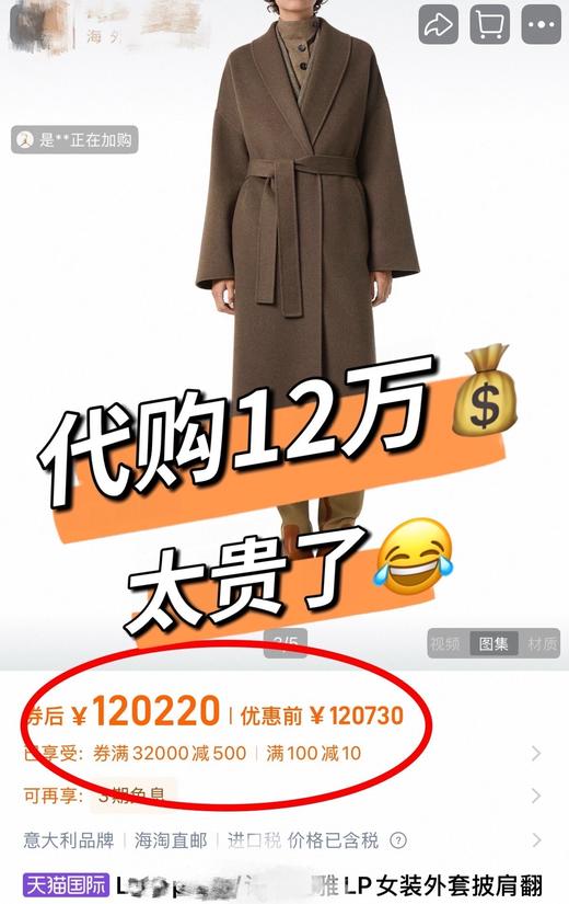 顶奢富婆战袍LP全手工制作进口绵羊毛山羊绒双面大衣 商品图2