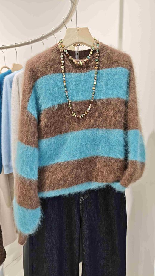 58K778福利款 宽条纹羊绒衫 商品图5