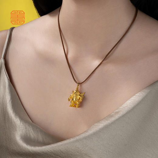 玺匠金铺《足金生肖机甲之鸡》足金9999 吊坠项链生日礼物 商品图6