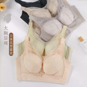 ZYQ-517  大码文胸防走光抹胸性感蕾丝薄款透气防下垂收副乳大胸显小内衣（单件）