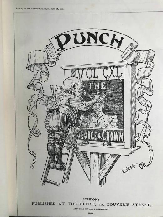 1911年1-6月 英国讽刺漫画杂志《笨拙》 数百幅插图 漆布精装16开 商品图2