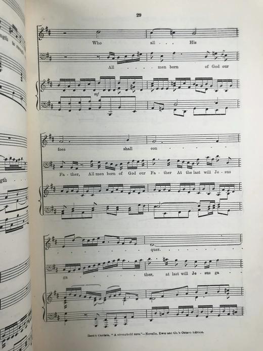1929年 巴赫《与我们同在》康塔塔英译本乐谱 布脊精装16开 商品图5