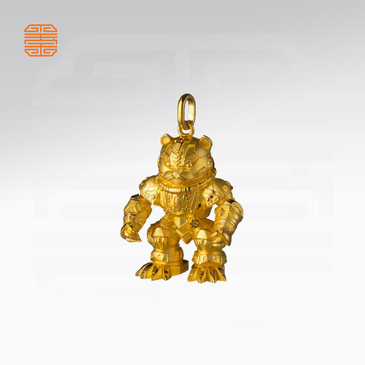 玺匠金铺《足金生肖机甲之虎》足金9999 吊坠项链礼物 商品图2