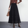 冬款针织印花毛线大摆裙，松紧腰垂感修身百褶A字裙MYX8302 商品缩略图0