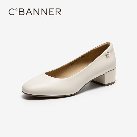 【静音系列】千百度裸色粗高跟鞋女2026春季新款通勤法式浅口单鞋A26189609 商品图1