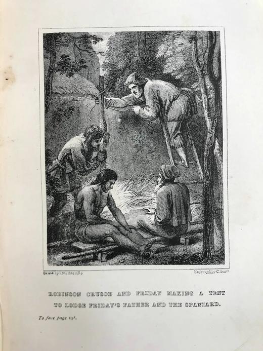 1899年 鲁宾逊漂流记 20幅版画插图 漆布精装大32开 商品图12