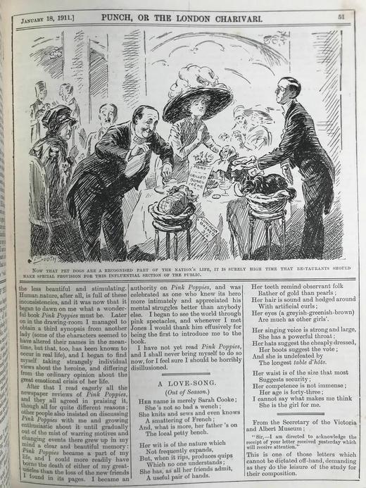 1911年1-6月 英国讽刺漫画杂志《笨拙》 数百幅插图 漆布精装16开 商品图12