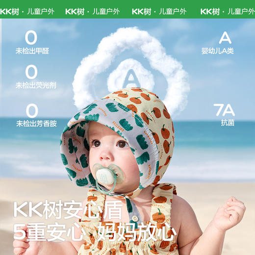 【云优选】KK树婴儿防晒帽大帽檐防紫外线宝宝纯棉双面可戴遮阳帽春夏薄款小森林翻翻帽 商品图4