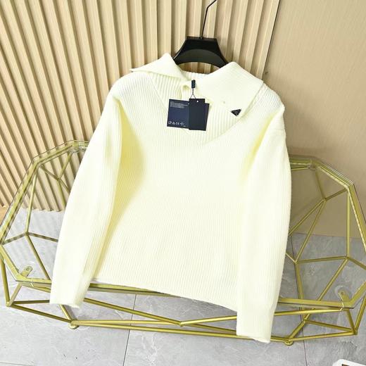 谱拉达PRADA新款法式男士翻领加厚针织毛衣打底衫 商品图2