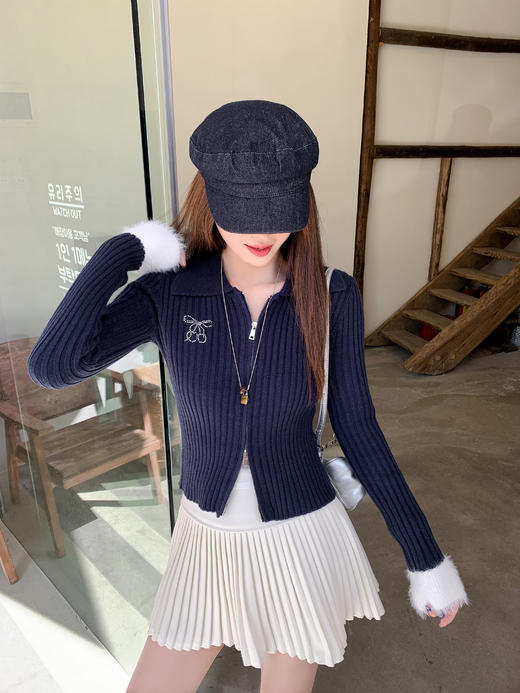 <曾小咸推荐>现货秒杀 ！微信超特价！韩系翻领短款针织衫 日常199.99 立减110 秒杀89.99！！ 商品图6