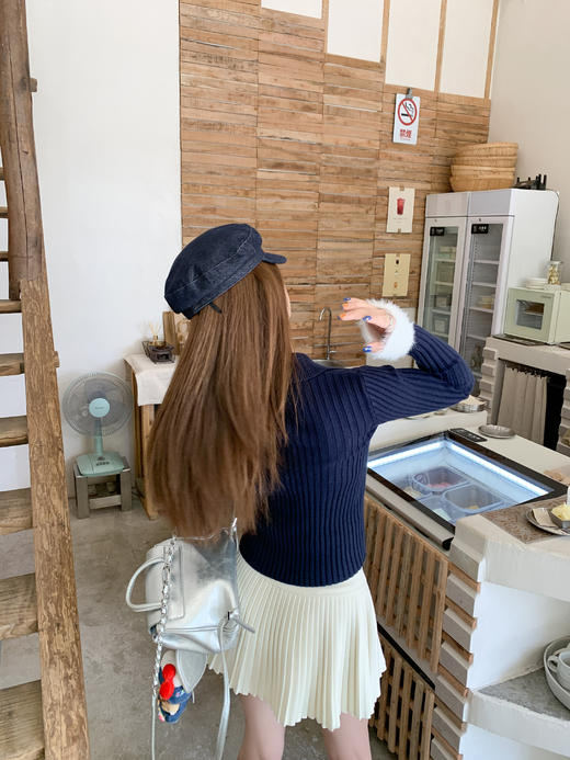 <曾小咸推荐>现货秒杀 ！微信超特价！韩系翻领短款针织衫 日常199.99 立减110 秒杀89.99！！ 商品图5