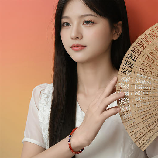 琳琅雅玉系列 18K金南红青金石手链手串 新中式搭配女士礼物MEMORA诗普琳MB008501 商品图1