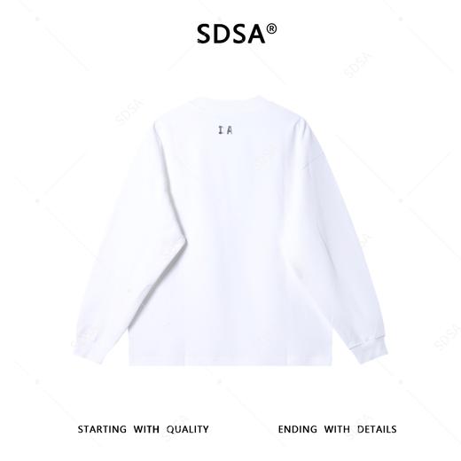 SDSA男士秋冬新款痞帅男装美式气质撞色印花字母圆领长袖T恤百搭 商品图5