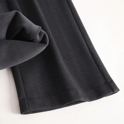 加绒毛呢条纹阔腿裤，加厚保暖休闲裤宽松直筒长裤MYX3582 商品图3