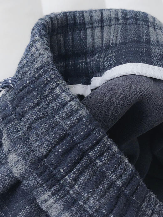 丁摩 敲保暖加绒加厚格子直筒阔腿裤女秋冬高腰宽松垂感拖地裤5ZF-1853 商品图5