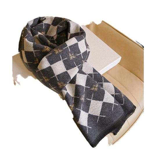 丁摩 中国红大红色本命年含羊毛围巾男女冬季送礼物围脖5ZF-294 商品图4