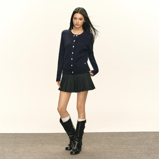 Ariseism 美式复古高级感假两件开衫毛衣外套女秋冬新款上衣 商品图3