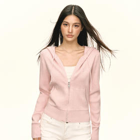 Ariseism 美式复古薄款针织上衣连帽毛衣外套女春季新款