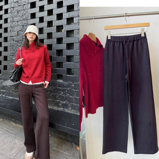 【万能裤】噢蜜ooomeooo松紧腰直筒裤 商品图0