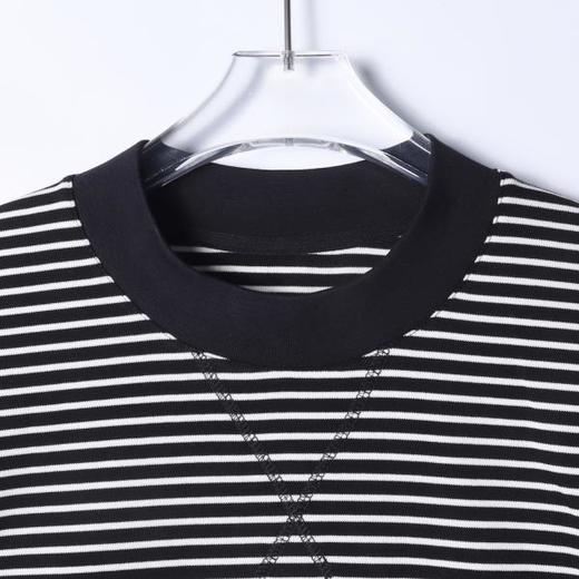 38969SDSA男士秋冬新款痞帅男装休闲百搭撞色条纹缝线圆领长袖T恤宽松 商品图2