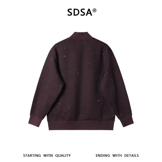 9553SDSA男士秋冬新款痞帅男装美式复古亮片半拉链立领卫衣百搭宽松潮 商品图5