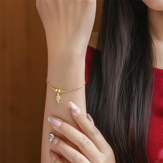 【新品首发】慧光文殊系列 黄金足金钻石3D转经珠挂坠 可转动经筒女士礼物 MEMORA诗普琳HP852501 商品图2