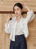 法式慵懒风短款白衬衫女 天丝薄款防晒开衫 小个子松弛感通勤百搭长袖衬衣 商品缩略图0