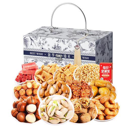 「轻奢设计！高颜值」坚果大礼包礼盒装坚果休闲零食过年送人走亲戚干果类年货 商品图3