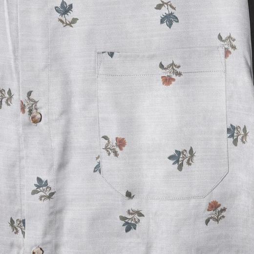 87177SDSA男士秋冬新款痞帅男装时尚撞色植物花卉翻领长袖衬衫百搭衬衣 商品图3