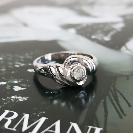 AU750白金时尚设计款0.18克拉钻石戒指16.5号（戒圈可改）291225NJ08 商品图3